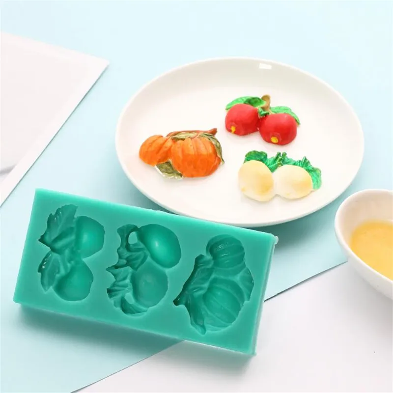 1 шт. DIY 3D растительный и фруктовый помадка форма для выпечки формы мыла сахарное