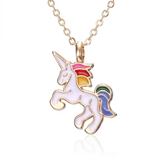 horse4 Rinhoo, мультяшное ожерелье единорога, лошади, собачья лапа, слон, нержавеющая сталь, для женщин, мужчин, детей, подарок, животное, подвеска, ожерелье - Окраска металла: horse4