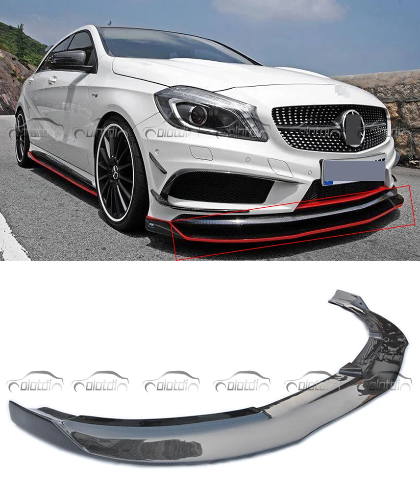 OLOTDI для Mercedes Benz C Class W176 A250 A260 A45 2013- углеродного волокна автомобильный Стайлинг RZ Стиль спереди губ бампера протектор