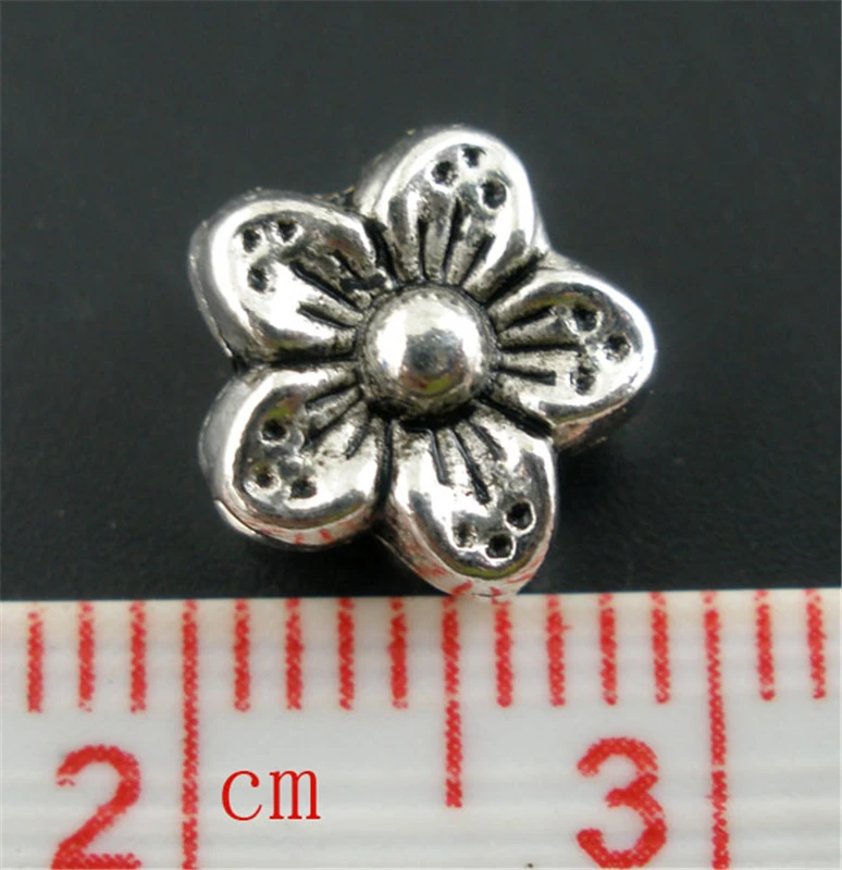 DoreenBeads 50 шт Серебристый цветок под старину разделители бусины 9 мм(B02202), иу