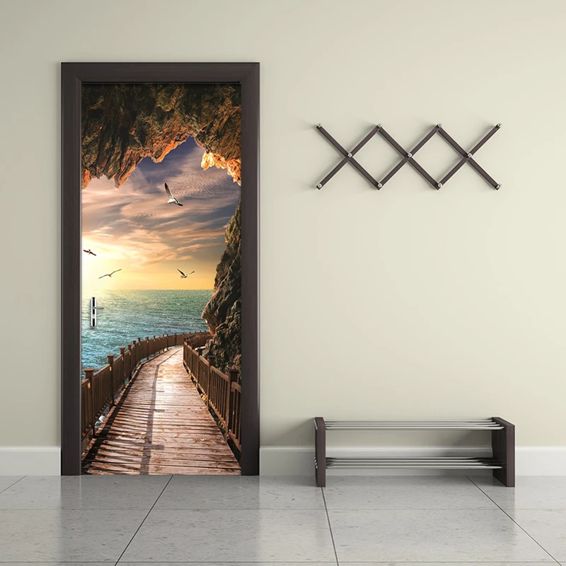 3D обои красивый морской пейзаж фото стены двери росписи гостиной спальни