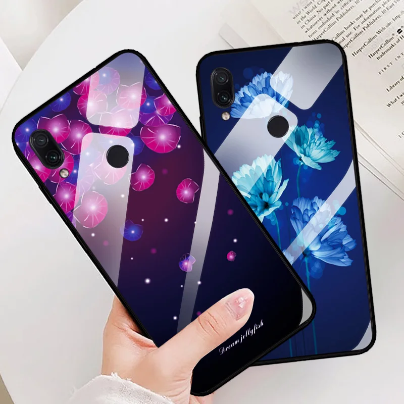 Качественная стеклянная задняя крышка для Xiaomi Redmi Note 5 Pro мягкий чехол закаленное