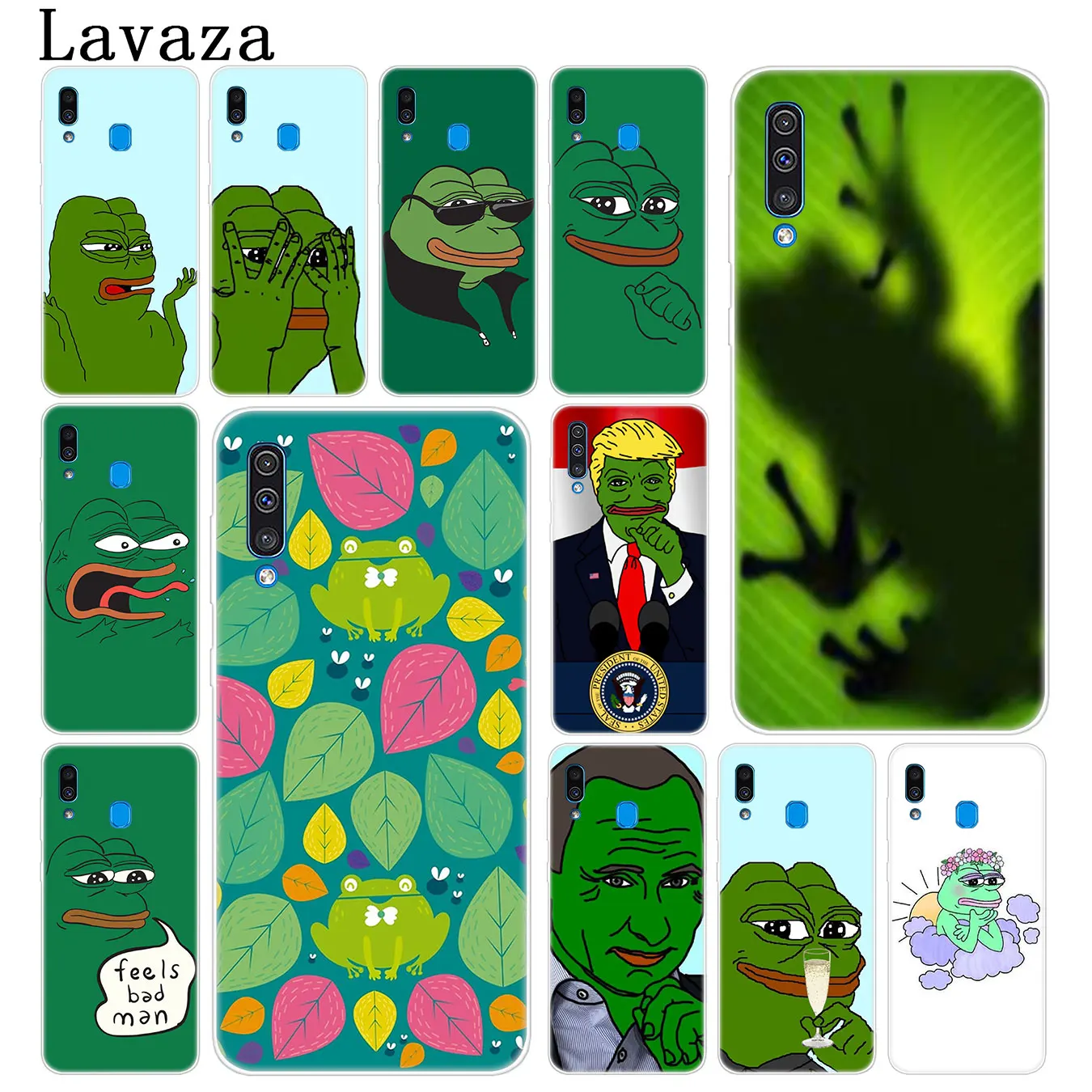 Твердый прозрачный чехол для телефона Lavaza the Frog meme pepe Samsung Galaxy A70 A60 A50 A40 A30 A20 A10 M10 M20