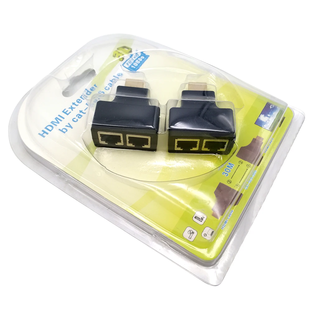 DANSPEED 1 пара HDMI по RJ45 CAT5/CAT6 LAN Ethernet ретранслятор кабель удлинитель 1080p HD 3D |