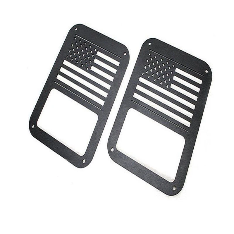

2pcs Tail lamp Tail light Cover Trim Guards Protector for Jeep Wrangler Sport X Sahara Unlimited Rubicon 2007-2015 (USA Flag)