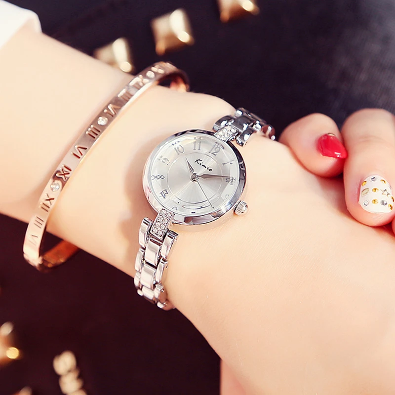 Мода 2017 г. Бренд KIMIO эксклюзивный бренд Кварц-часы женские часы для женщин золото