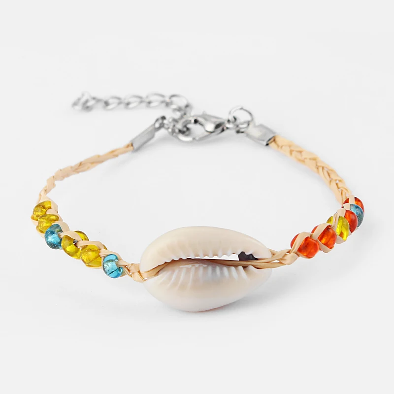 

20pcs Natural Shell Glass Seed Bead Woven Raffia Friendship Bracelets Surf New
