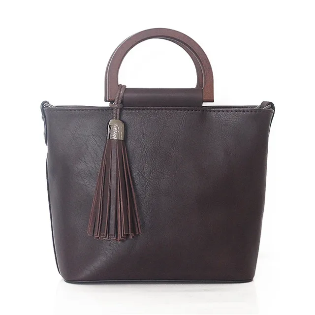 Brown Pyaterochka Women Luxury Handbags Women Bags Designer Tassel Business Bag Genuine Leather Shoulder Bag Fashion Office Bag Women - Цвет: Brown