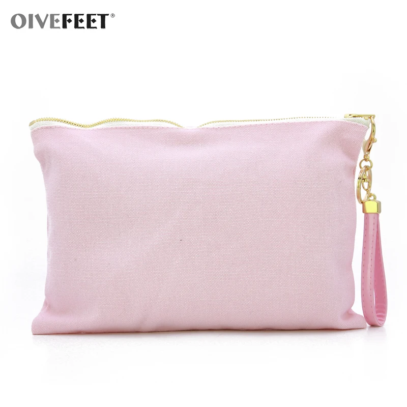 OIVEFEET LGC210 12 унций простой розовый хлопковый холщовый клатч сумка из искусственной
