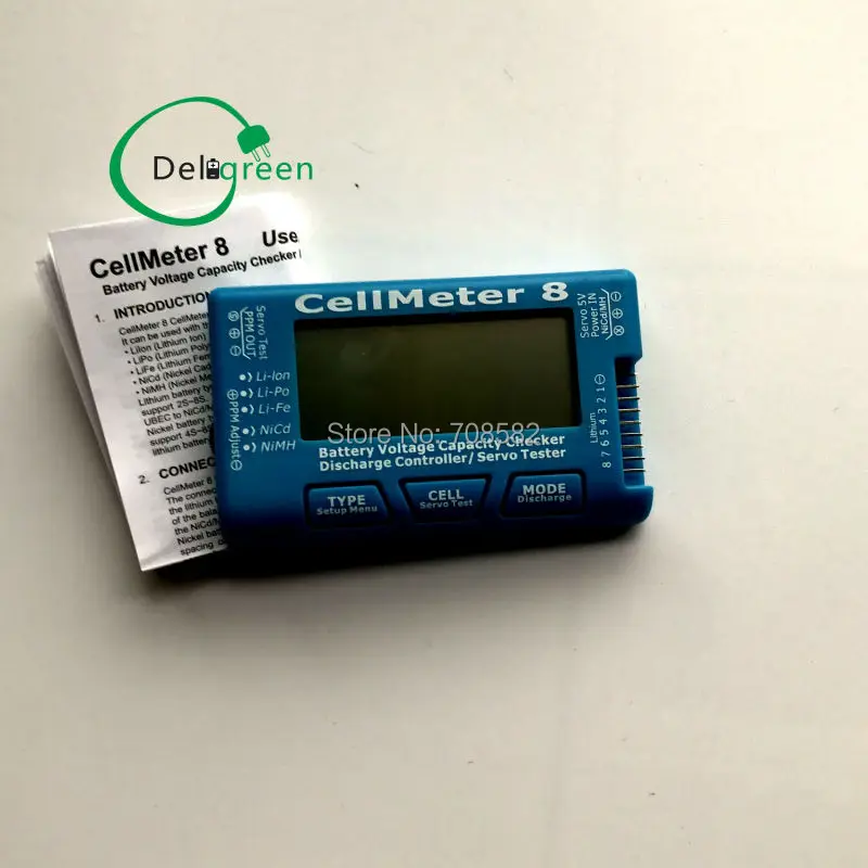Deligreen AOK CellMeter 8 с фосветильник кой и разрядом многофункциональный цифровой тестер