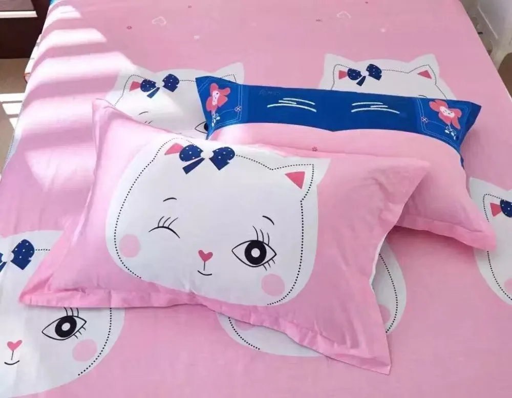 Pocket Кошка Хлопка Детей Постельных Принадлежностей Печати Анимация Мультфильм