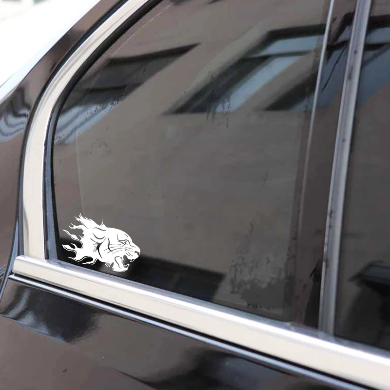 

YJZT 16.7CM*10CM Tiger Head Car sticker Interesting Modeling Design Vinyl Decal Black/Silver C4-1014