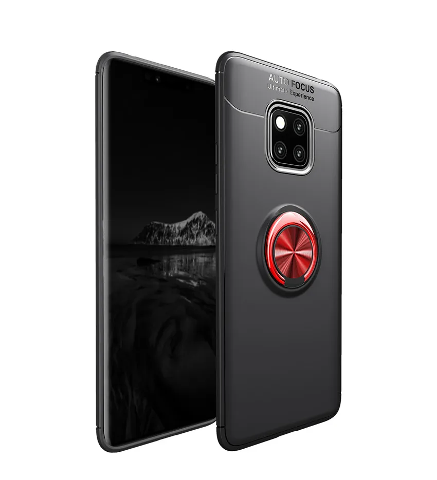 Red Black Чехол для huawei P20 P30 Коврики 20 10 9 Pro P10 P9 P8 Lite рlus Nova 3 3i, автомобильный держатель, подставка, на магните чехол с кольцом Honor 8x Max Note 10 - Цвет: Red Black