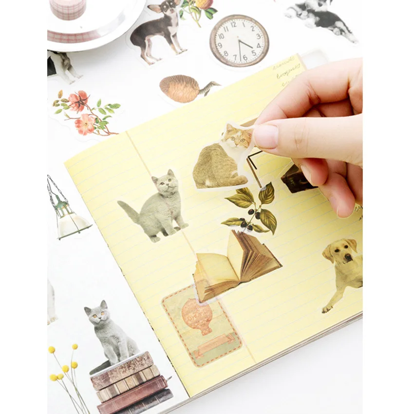 10packs/lot Kawaii Ancient objects of animals and plants DIY Stickers Scrapbooking Diary Album Sticker Label Stationery