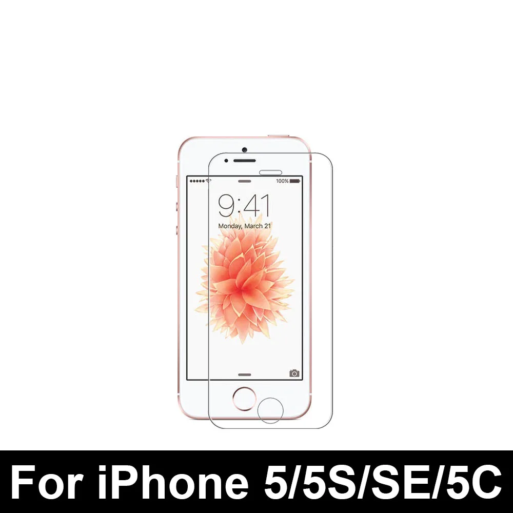 2 шт., закаленное стекло для iPhone X, XR, XS Max, 8, 7, 6, 6S Plus, защита для экрана 5, 5S, SE, защита для экрана, стекло для телефона, Verre, Tremp, Coque - Цвет: iPhone 5 5S 5C SE