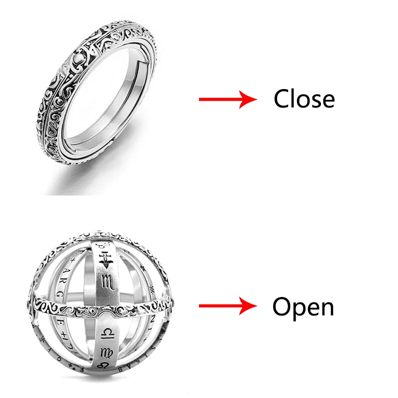 Астрономическое шаровое кольцо, вращающееся, Bijoux, космическое созвездие, кольцо на палец, астрономическое кольцо, ювелирные изделия, аксессуары для женщин и мужчин