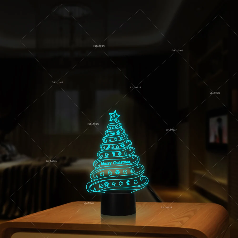 Ночные светильники с надписью &quotMerry Christmas&quot 7 меняющихся цветов рождественский