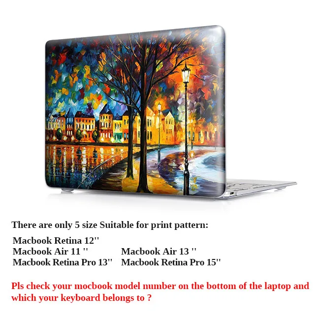 Прозрачный чехол с кристаллами для MacBook Pro retina 13 15 сенсорный экран и ID A1706 принт Звездная ночь живопись Воздух 11 12 13,3 дюймов - Цвет: P002