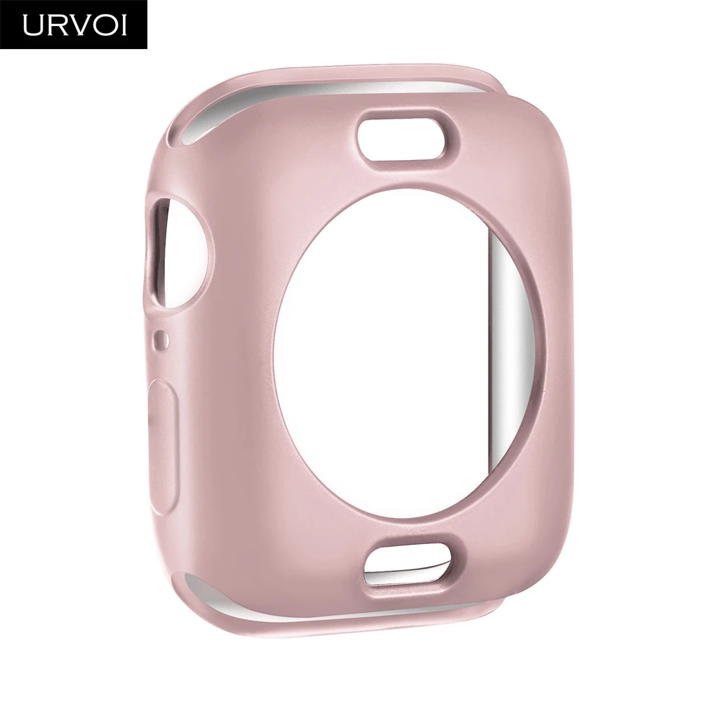 Бампер URVOI для apple watch 4, 5, 3, 2, ТПУ чехол, чехол для iwatch, протектор, тонкая рамка, матовая, цветная, с рисунком, 38, 40, 42, 44 мм