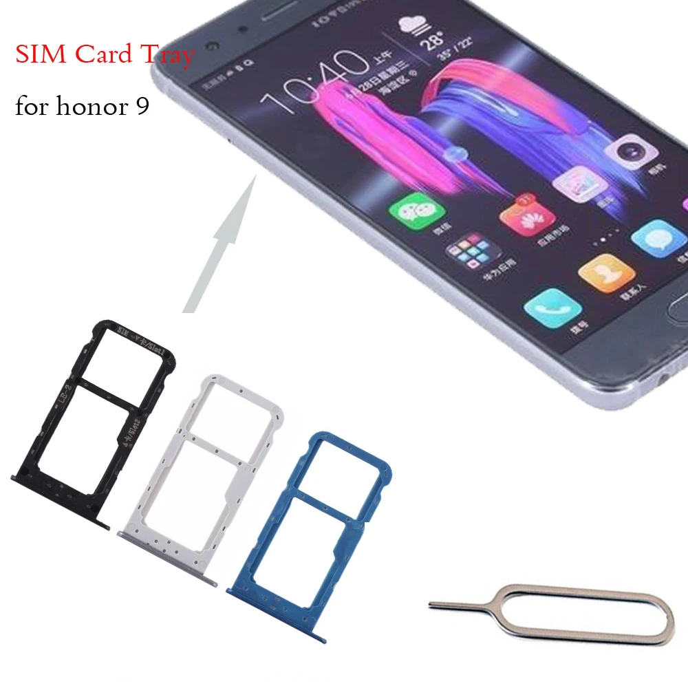 

Оригинальный разъем для sim-карты для Huawei Honor 9, лоток для двух sim-карт Micro SD, для huawei Honor 9, запасные ремонтные детали