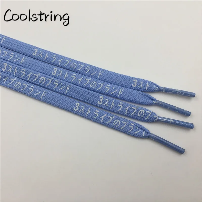 Coolstring, стильные, премиум, 7 мм, плоские, с принтом, японские, Катакана, с буквами, шнурки, красивые, модные, цветные, шнурки для шнурков