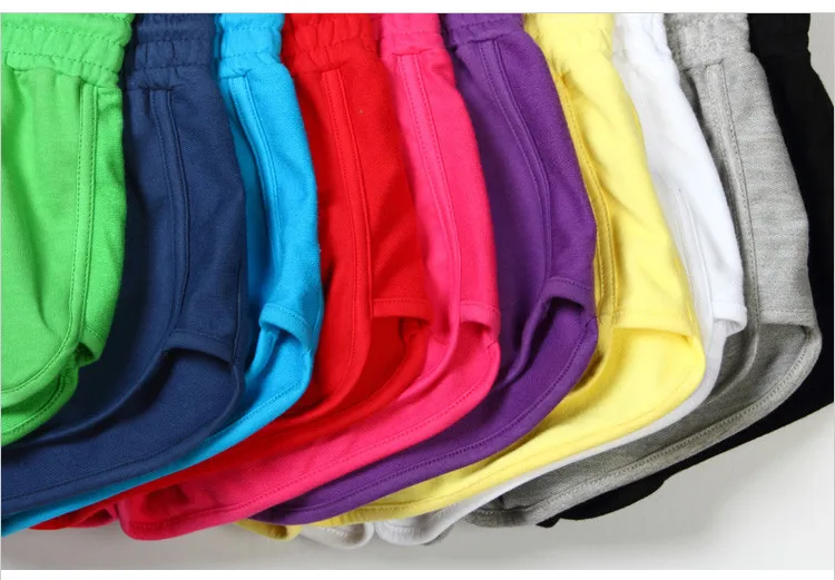 Распродажа Йога джогонг Drawstring Спортивные шорты Для женщин свободные хлопковые элистичные, средней, посадки для мальчиков однотонные шорты, Карамельный цвет женский Фитнес шорты
