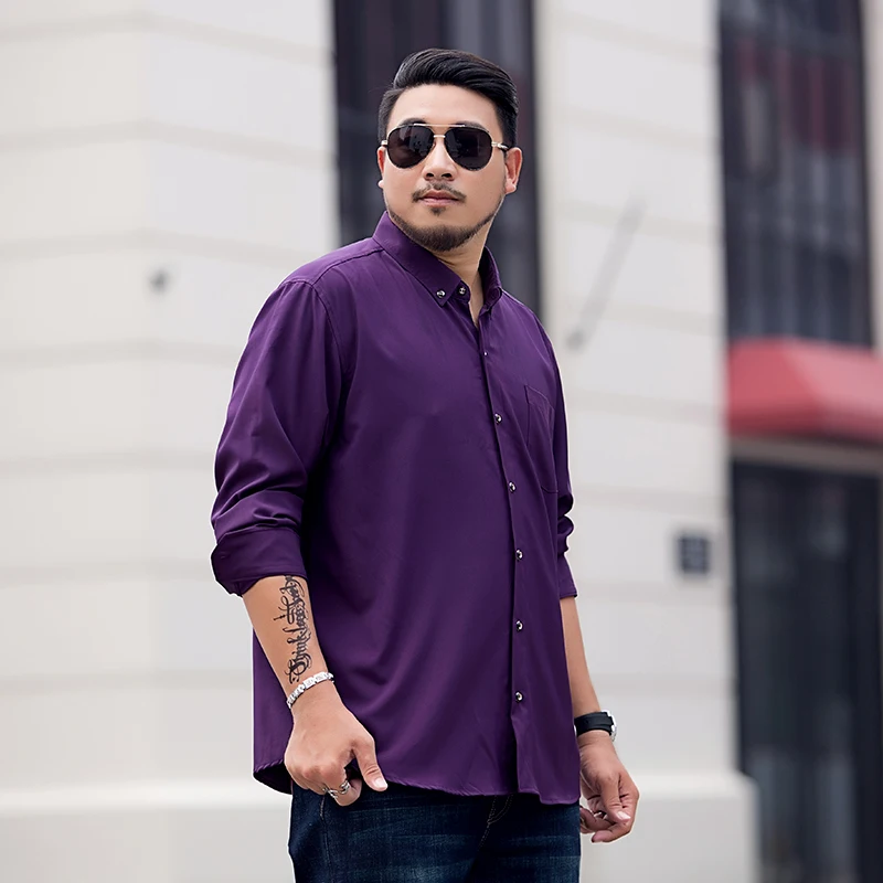10XL 8XL 7XL новая однотонная формальная рубашка мужская с длинным рукавом классическая черная Рабочая одежда брендовая деловая мужская повседневная рубашка