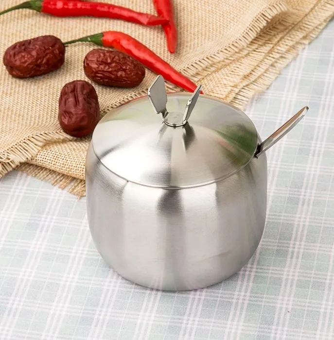 Емкость для приправ 500 мл из нержавеющей стали|sugar bowl|sugar bowl lidtools cooking |