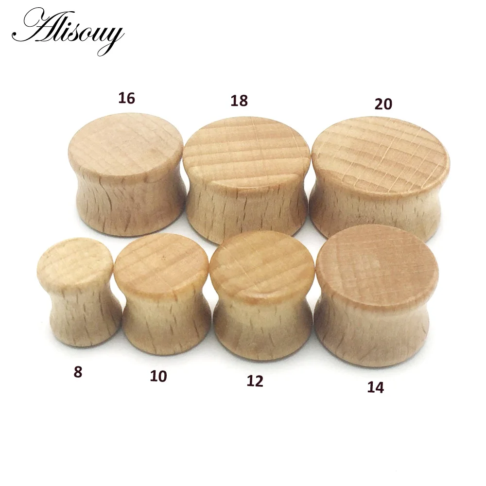 Natural Wood 1 шт. модные беруши из дерева, тоннели, седло, ушные датчики 6 мм-20 мм, Твердые Полые пирсинг, ювелирные изделия для мужчин и женщин, расширители - Окраска металла: Natural Wood