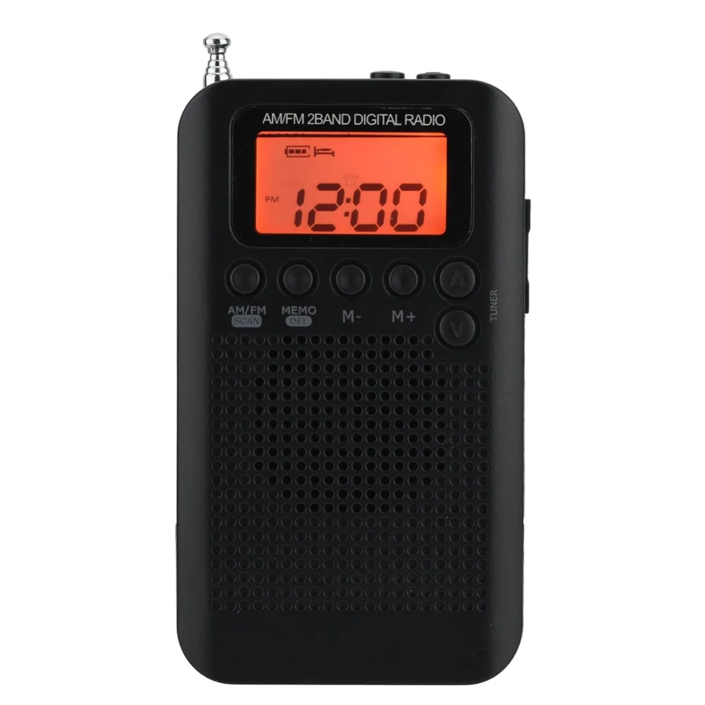 Портативный AM/FM радио карманный мини цифровой тюнинговый радиоприемник с ЖК-дисплеем экран может хранить 58 радиостанций 3,5 мм разъем