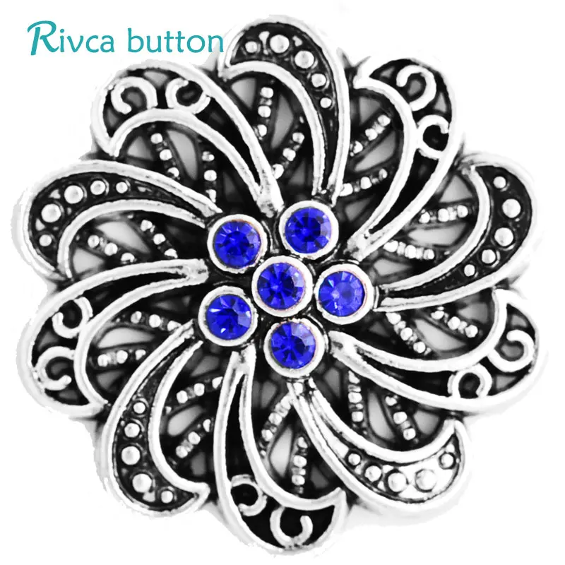 D03345 Rivca Золотая Застежка 8 цветов новейшие Стразы 18 мм старинные серебряные