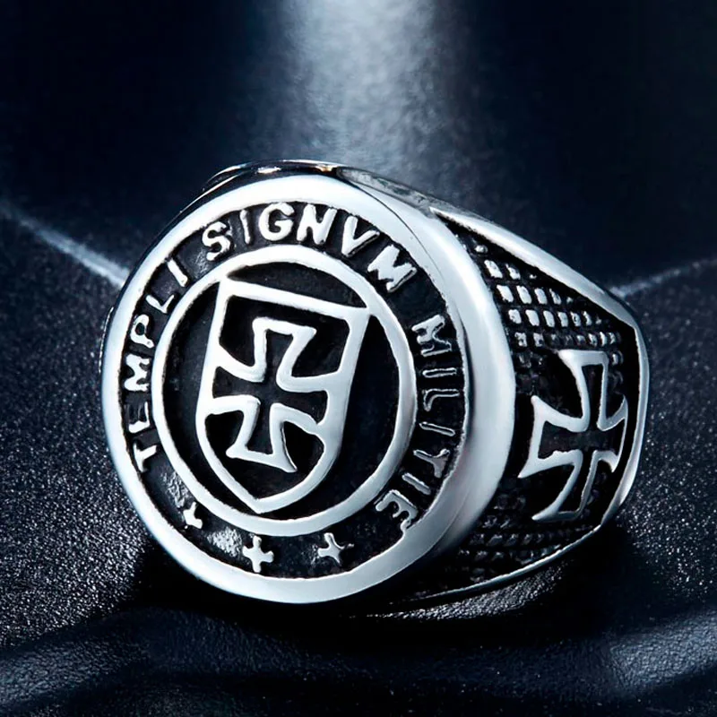 Мужское кольцо из нержавеющей стали knight Signvm крест панк байкерские украшения |