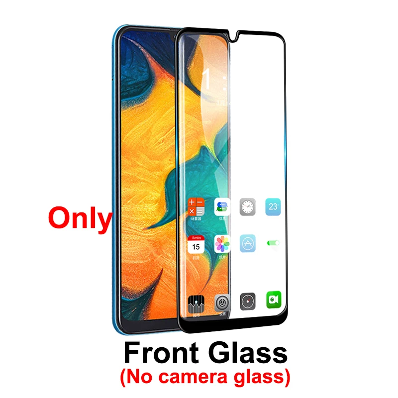 Only Front Glass 2-в-1 полное покрытие спереди Стекло сзади Камера пленка для samsung Galaxy A50 A505F Экран протектор для Galaxy A50 50 защитная пленка - Цвет: Only Front Glass
