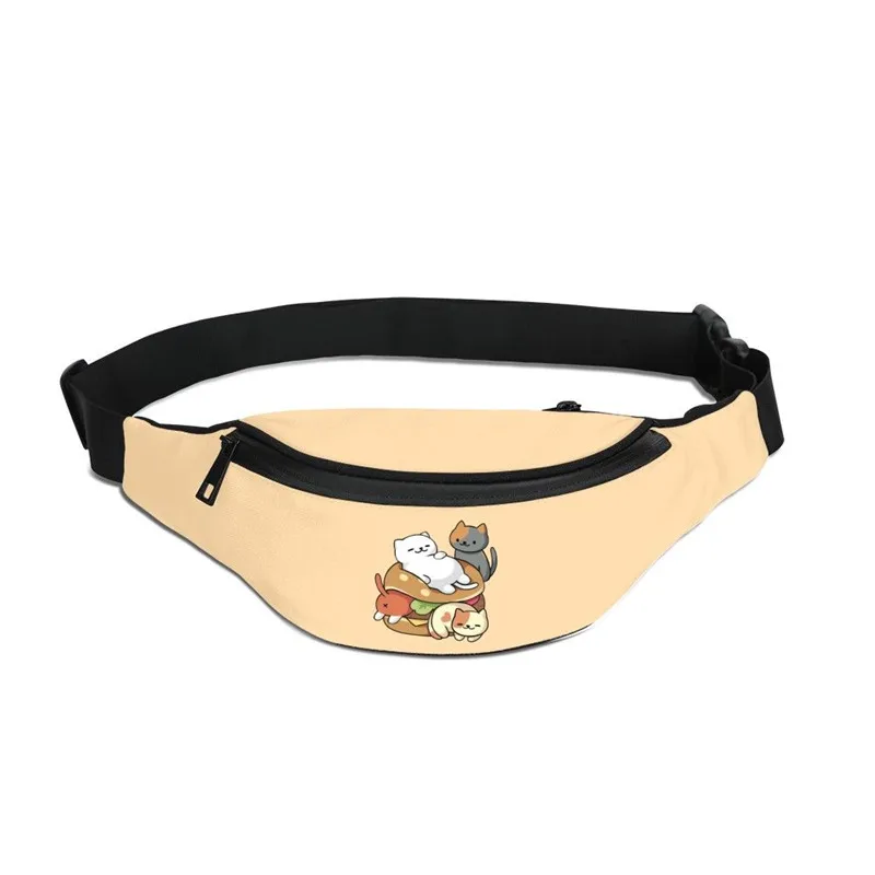 Kawaii Neko Atsume кошка Беговая поясная сумка мужская с принтом свой собственный дизайн поясная сумка на бедро женский чехол для телефона унисекс нагрудная сумка - Цвет: SCBU013001MZ0