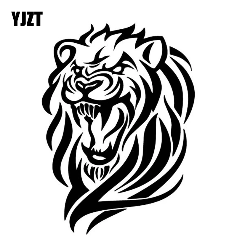 

YJZT 12.5CM*17.2CM Angry Lion Fashion Decoration Car Window Car Stickers Vinyl Decal Black/Silver C4-1089