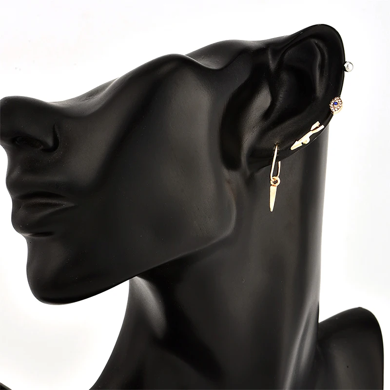 RONGBIN Punk Gold Color Crytal Eye Arrow Stud Earring Set for Women Tiny Geometric Studs Earrings Party Jewelry Oorbellen | Украшения и