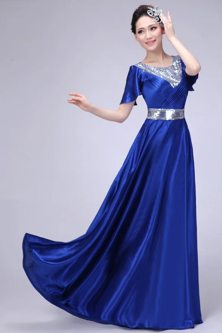 Новый костюм для хора взрослых длинное платье выступлений выступлений|women