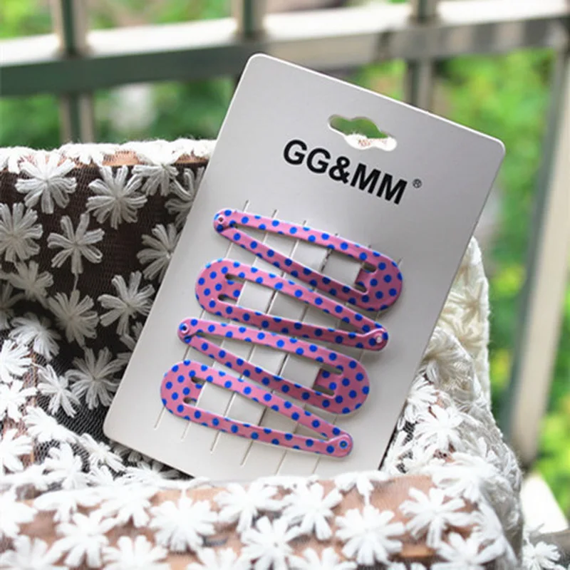 4 шт. заколки для волос с принтом девочек детские женские металлические цветные