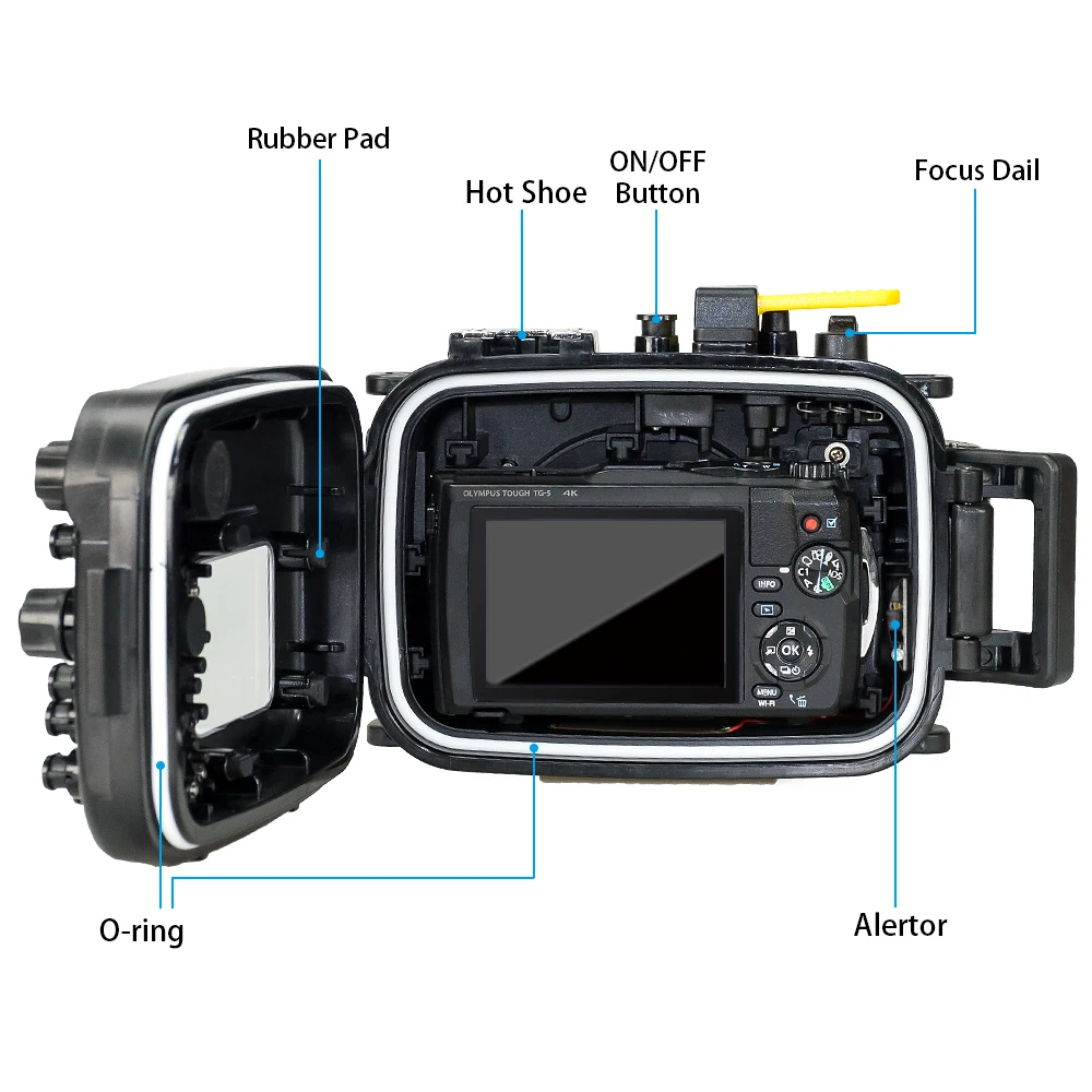 Чехол Seafrogs для Olympus TG 5 чехол подводной камеры 60 м/195ft TG5 водонепроницаемый с двумя