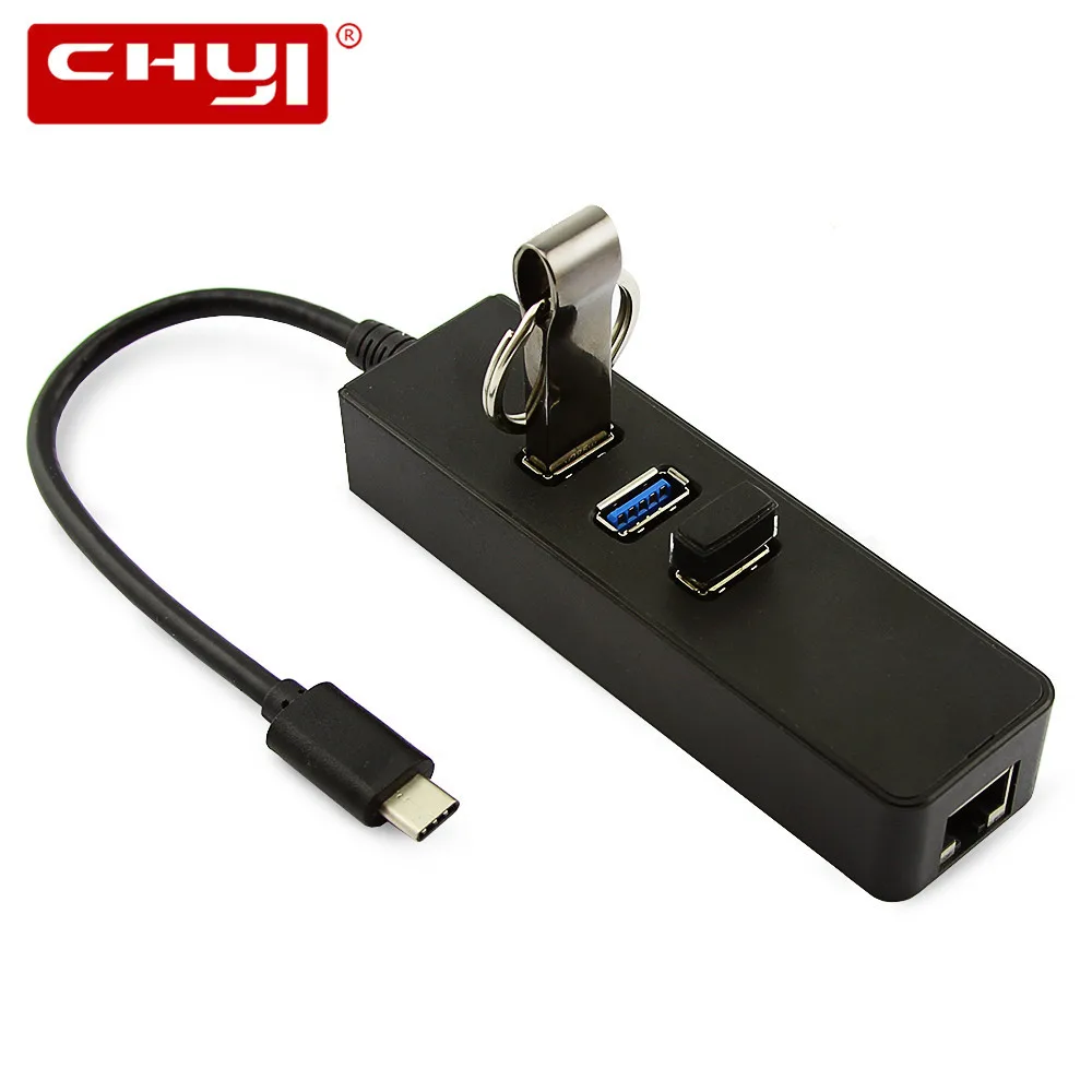 Высокоскоростной проводной сетевой адаптер с 3 портами USB 0 100/1000 Мбит/с в RJ45 Gigabit