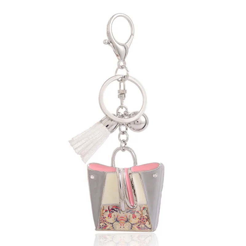 Новинка 2018 брелок из цинкового сплава Женская эмалированная сумка для ключей