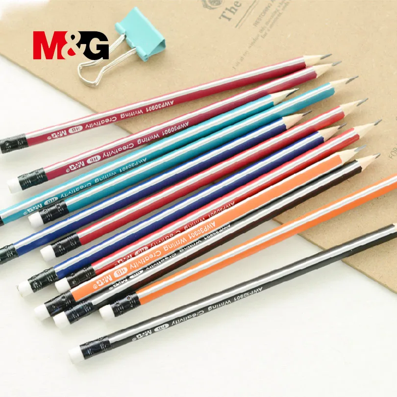 Карандаши M &amp G HB из необработанной древесины стандартные для рисования одежды