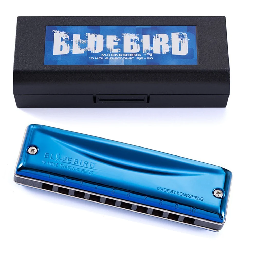 KONGSHENG Bluebird 10 отверстий диатоническая губная гармоника блюз Арфа рот орган Ключ C профессиональные музыкальные инструменты KongSheng синяя птица