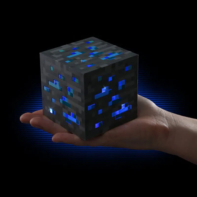 Minecraft светящиеся Фигурки игрушки Redstone Ore Square ночник светодио дный светодиодные