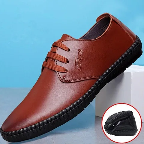 

2019 Men's men's peas shoes,Spring and summer new casual shoes,Pure hand sewing Casual loafers,Light flat shoes mens designer