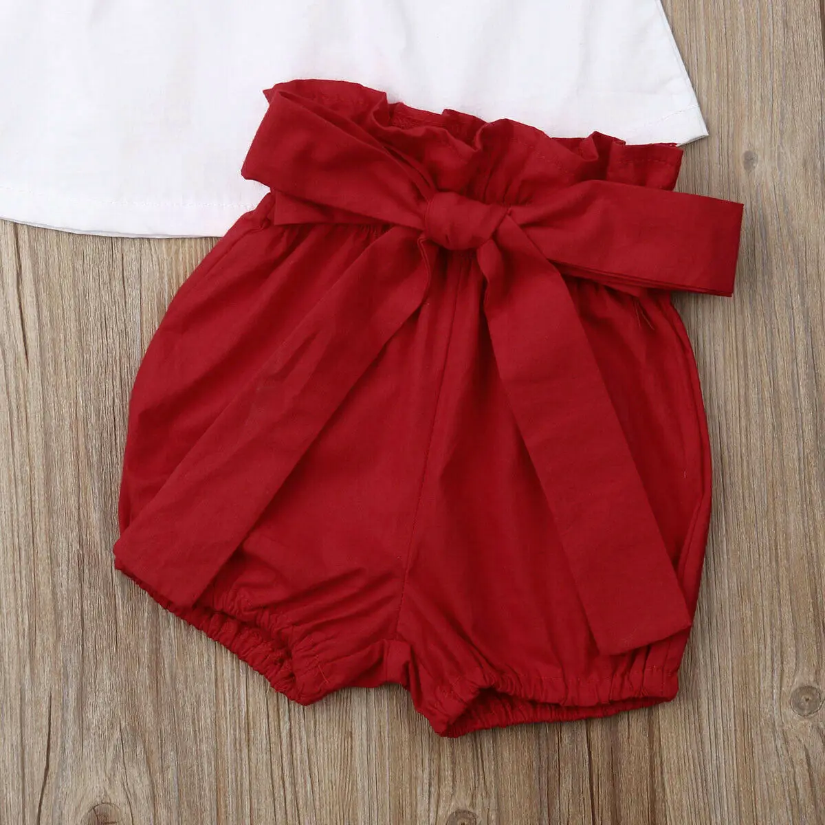 

Newborn Baby Girls Clothes Set Tops T-shirt+Red Pants Shorts Sunsuit Outfit Summer Cute Baby Girl Clothing