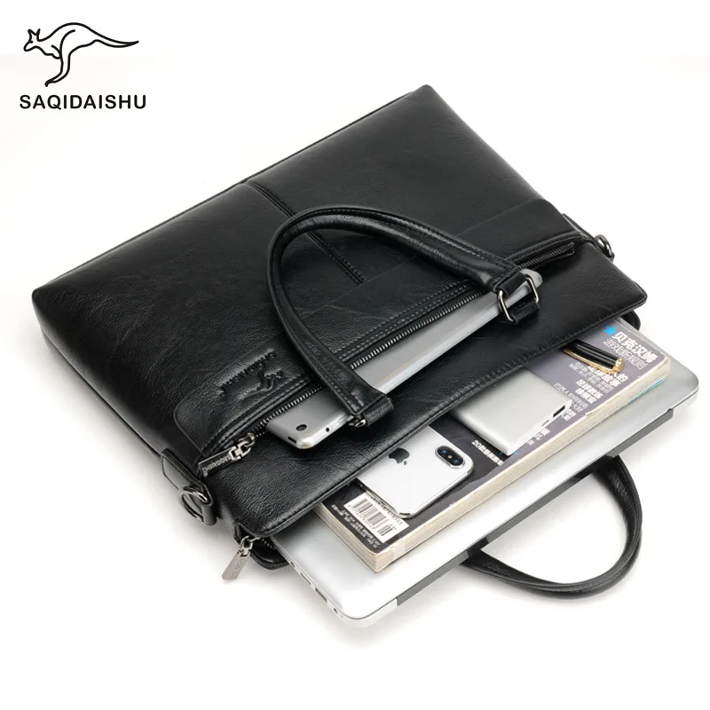 Офисные Сумки для мужчин мужской портфель документов модные деловые кожаные