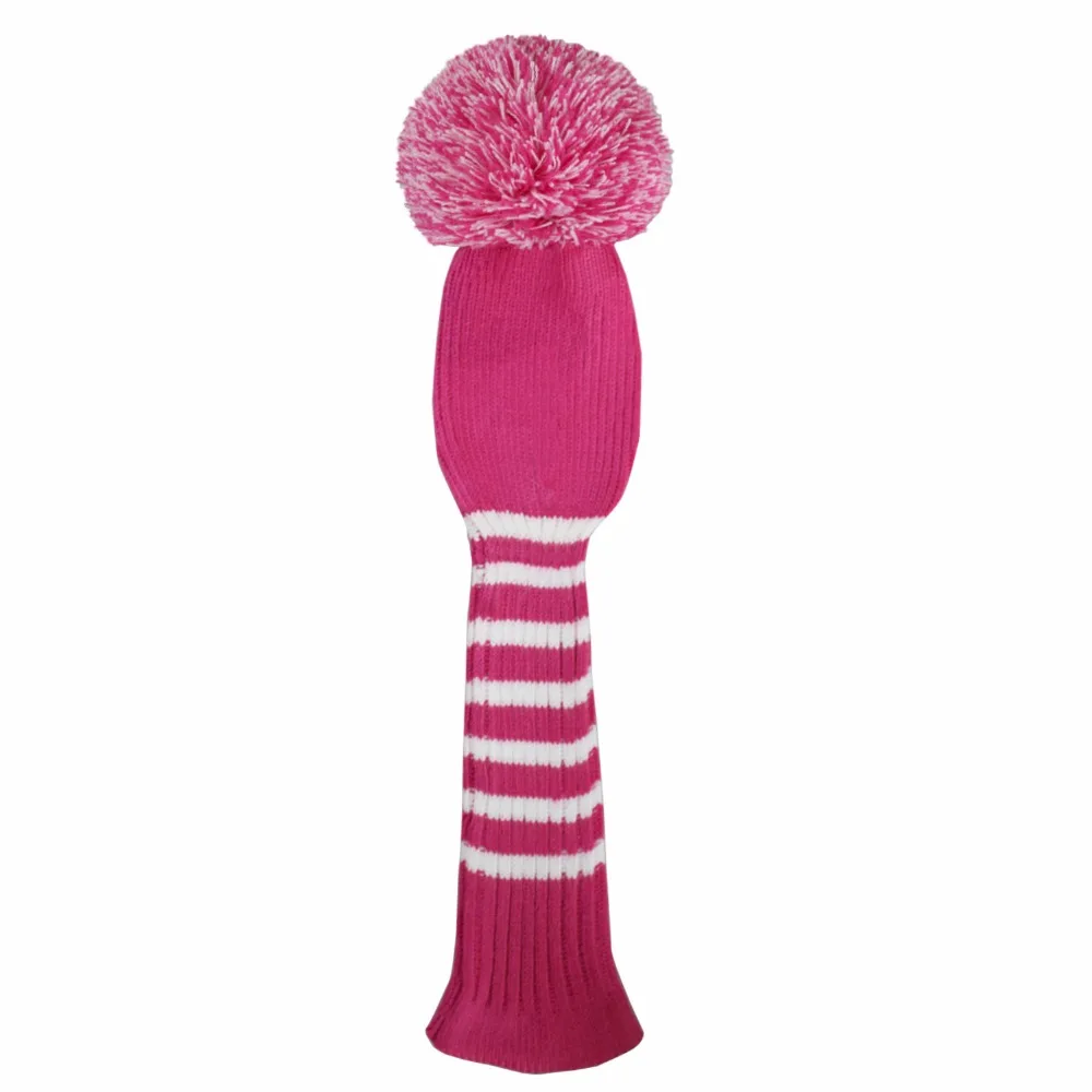 Набор из 3 вязаных головных уборов розового цвета для гольфа (460cc) фарватера и