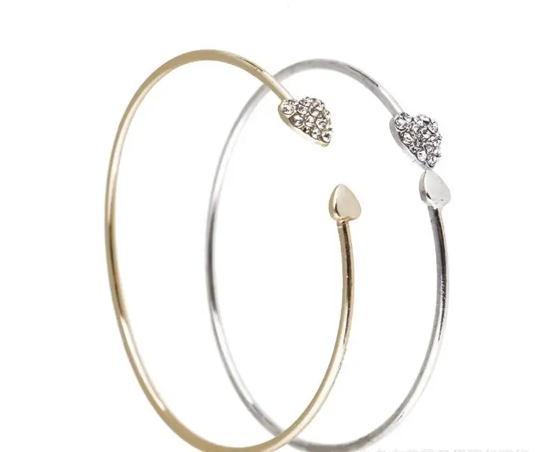 Женский Винтажный Браслет манжета с двойным сердцем|bangles for women|crystal bracelets banglesbracelet