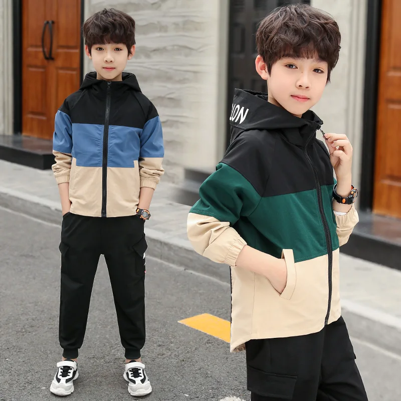 Комплект осенней одежды для мальчиков и девочек детская одежда в стиле пэчворк